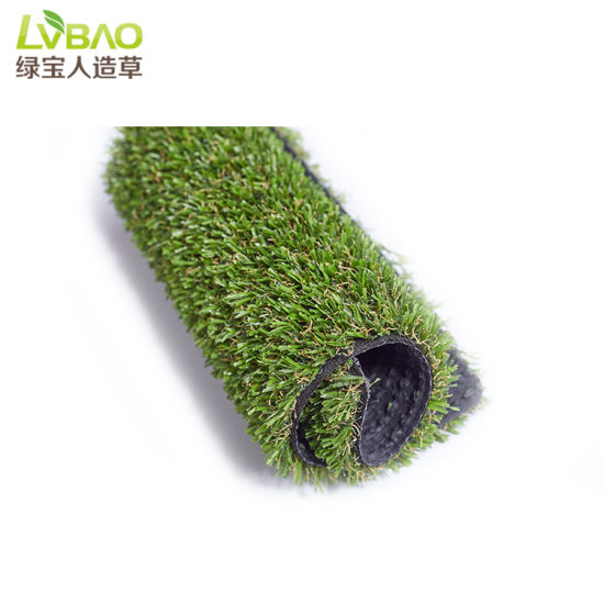 25mm Artificial Lawn Synthetic Turf Four Color Tone Fake Grass Mat and Carpet for Landscaping