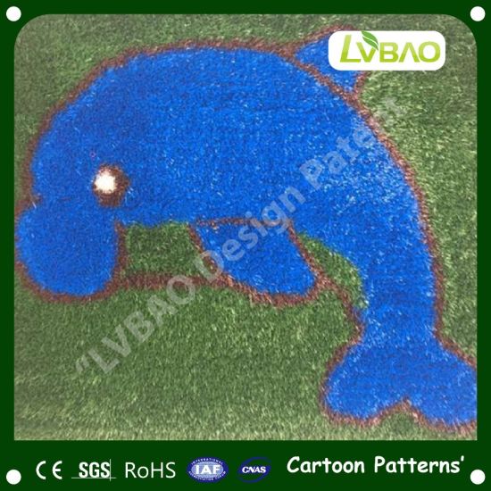 UV-Resistance Decoration Landscaping Carpets Multipurpose Durable Comfortable Cartoon Images Anti-Fire Synthetic Artificial Turf